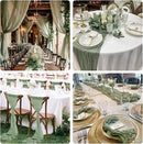 Sioloc 10 Pack Sage Green Cheesecloth Table Runner Fall Autumn Decor for Home 10ft Table Cloth for Tea Wedding Birthday Party Baby Bridal Shower Halloween Thanksgiving by CozyNest Decor