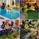 Solar Lights Outdoor Decorative, Watering Can with Cascading Lights, with Cat Silhouette Garden Stakes, Waterproof Metal Garden Decor for Yard Art, Outside, Patio, Lawn Ornaments by CozyNest Decor