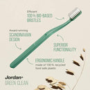 Jordan Green Clean Manual Toothbrush - Sustainable, Scandinavian Design, Soft Bristles, Mixed Colors, 4 Units by CozyNest Decor