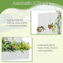 Trellis for Climbing Plants Outdoor，Mental Garden Bed with Drainage Holes Outdoor Privacy Screen Design Tall planters for herb Flower Vegetables 73"x35"x16", White-Louvered by GreenHaven Gardens