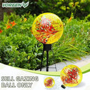 VOREEN 10-Inch Glass Gazing Ball, Outdoor Gazing Globe, Reflective Ball Yard Decoration for Homes, Patio, Lawn and Gardens, Gift for Mom Wife Friend, Phoenix Tail Design, Yellow by CozyNest Decor