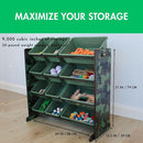 Humble Crew Kids Toy Storage Organizer with 12 Plastic Bins, Camo – Removable Bins for Playroom, Bedroom, Toddler Furniture for Boys and Girls Ages by TinyTreasures Baby Boutique