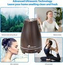 Diffuserlove Essential Oil Diffusers 200ML, Remote Control Aromatherapy Diffuser with 7 Color Lights, Auto Shut-Off for Bedroom Office Kitchen (Black Wood Grain) by CozyNest Decor