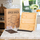 Extra Sturdy 3-Tier Bamboo Spice Rack – 12" W x 10" D x 13" H – Foldable Non-Slip Wooden Spice Organizer for Countertop, Cabinet & Drawer – Includes Labels, Funnel & Hooks – Spice Jars NOT Included by CozyNest Decor