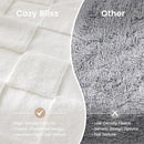 Cozy Bliss Checkered White Large Faux Rabbit Fur California King Size Bed Blanket, Soft Fuzzy Fluffy Minky Cream Furry Blankets for Couch, Bed (90 * 108 Inches Ivory) by CozyNest Decor