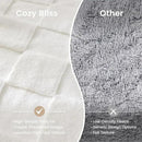 Cozy Bliss Checkered White Large Faux Rabbit Fur Twin Bed Blanket, Soft Fuzzy Fluffy Minky Cream Furry Blankets for Couch, Bed, Adults (60 * 80 Inches Ivory) by CozyNest Decor