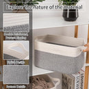 OIAHOMY 3 Pack Storage Basket for Organizing, 13''X9.85''X8.7'' Storage Bins,Woven Basket Basket with Handles, Toy Storage Basket Bin,Stylish Room Decor Basket, White & Grey variegated by TinyTreasures Baby Boutique