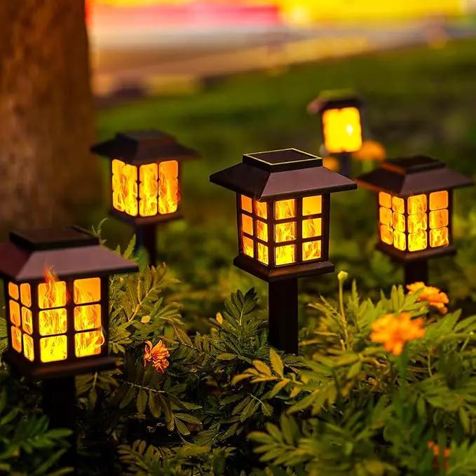 GIGALUMI Solar Lights for Outside,10 Pack Flickering Flame LED Solar Outdoor Lights, Waterproof Solar Garden Lights Maintain 10 Hours of Lighting for Christmas, Garden, Landscape, Path, Yard, Patio, photo 6 of 8