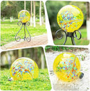 VCUTEKA Gazing Ball, Glass Gazing Balls Sphere for Garden Lawn Outdoor Ornament Yard Decorative, Yellow Swirl, 10" by CozyNest Decor