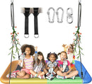 Tree Swing for Kids and Adults, 60" Waterproof Rectangle Platform Swing, 700lbs Heavy Duty with Adjustable Straps, Colorful by TinyTreasures Baby Boutique
