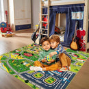 Pack 2 Car Rug Play Mat - Car Train Rugs Playroom Mat, Road Rug Kids Rugs for Bedroom with City Map Design Kid Room Decor, 59x31.49 lnches by TinyTreasures Baby Boutique