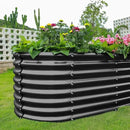 Land Guard Galvanized Planter Raised Beds, 6×3×2ft Galvanized Water Trough, Keyhole Raised Garden Bed Metal (Dark Gray) by CozyNest Decor