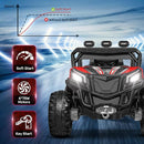 ANPABO 24V 4X4 Ride on Car Truck w/Remote Control, 4WD/2WD Switchable Kids UTV, 19" Spacious Seat, 4 Shock Absorbers, Soft Start, Music Player, Electric Car for Kids Ages 3+(Red) by TinyTreasures Baby Boutique