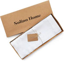 Solino Home Linen Table Runner 90 Inches Long - Classic Hemstitch 100% Pure Linen White Dining Table Runner 14 x 90 Inch for Fall, Autumn, Halloween, Thanksgiving by CozyNest Decor