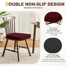downluxe Chair Cushions for Dining Chairs, Waterproof Kitchen Chair Pads, Non-Slip Dining Seat Cushion with Ties, 17" x 16" x 2.5", Burgundy, 4 Pack by CozyNest Decor