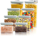 Pop Top Food Storage Containers - 8 Pack BPA-Free Pantry Organizers with Airtight Lids, Food-Grade with Measurement Marks by CozyNest Decor