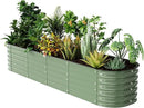 Raised Garden Bed Kit 8×2×1.4 FT Magnesium-Aluminum-Zinc Stainless Steel Metal Planter Box for Planting Outdoor Plants Vegetables（Light Green） by CozyNest Decor