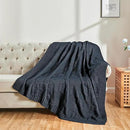 CozeCube Check Knit Throw Blanket, Midnight Navy Checkered Throw for Couch, Decorative Christmas Soft Cozy Warm Knitted Blanket for Bed Sofa Living Room, 60"X80" by CozyNest Decor
