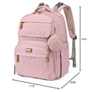 BabbleRoo Diaper Bag Backpack, Travel Backpack with Changing Pad, Pacifier Case & Stroller Straps, Multifunction, Waterproof, Unisex – Pink by TinyTreasures Baby Boutique