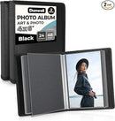 Dunwell 4x6 Photo Album (2-Pack, Black), Mounting Paper, Small 4 x 6 Art Portfolio Presentation Binder, 24 Clear Sleeves Show 48 Pages, Professional Picture Book for Artwork, Postcards by TinyTreasures Baby Boutique