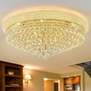 18-Light 32 inch Large Crystal Chandelier Flush Mount Ceiling Light Fixture for Living Room Dining Room Bedroom Foyer Entryway Gold Finish by CozyNest Decor