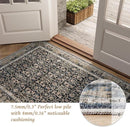 Washable 3x5 Entryway Rug Indoor, Boho Non-Slip Silicone Backing Small Rugs for Kitchen Nursery Office Bedroom, 0.3" Neutral Oriental Throw Carpet with 0.16" Cushioning Pad, Black/Multi by TinyTreasures Baby Boutique