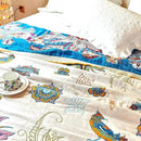 Boho Throw Blanket, 100% Organic Cotton Breathable Ultra Soft Bed Quilt Throw - All Season Floral Bird Butterfly Farmhouse Decor Blanket for Sofa Couch Chair and Gift. 50" x 60" by CozyNest Decor