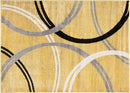 Rugshop Modern Wavy Circles Design Area Rug 2' x 3' Yellow by TinyTreasures Baby Boutique