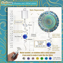Gazing Ball Spiral Tail Wind Spinner with Sea Blue Crystal Orb, Wind Spinners Stabilizer with Hanging Swivel Hook, Sun Catcher Rainbow Maker Indoor & Outdoor Decoration Garden Gift 13" Height by GreenHaven Gardens