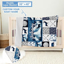 Custom 5-Piece Baby Crib Bedding Set, Personalized Name for Toddlers, Blue Deer Nursery Set for Boy Girl, Double Layer Infant Crib Set, Customized Gifts by TinyTreasures Baby Boutique