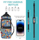 25/32/40/64oz Water Bottle Bag Holder Carrier-Insulated Crossbody Sling Case Sleeve with Strap & Pockets for Men Women Gym Cycling Travel Walking Hiking Camping by TinyTreasures Baby Boutique