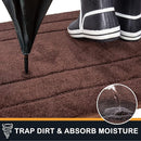 PURRUGS Dirt Trapping Door Mat 32" x 47", Non-Slip/Skid Machine Washable Entryway Rug, Dog Doormat, Super Absorbent Welcome Mat for Muddy Wet Shoes and Paws, Brown by CozyNest Decor