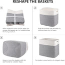 OIAHOMY Storage baskets for Shelf, Toy Storage Basket, Large Collapsible Storage Bins, Blanket Basket Living Room, Closet Storage for Bedroom, 16.5 x 13 x 15 Inches-Pack of 2-Grey by TinyTreasures Baby Boutique