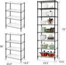 Finnhomy 8-Tier Wire Shelving Unit Adjustable Steel Wire Rack Shelving 8 Shelves Steel Storage Rack or Two 4-Tier Shelving Units with PE mat, Leveling Feet and Safety Device, NSF Certified, Black by GreenHaven Gardens
