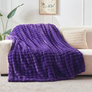 NEWCOSPLAY Faux Fur Throw Blanket Purple Bubble Blanket Thick Warm Soft for Couch Sofa Bed 550GSM (Purple, Throw(50"x60")) by CozyNest Decor