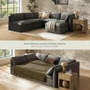 mopio Oversized Modular Sectional Sofa with Fully Removable Covers and Storage, Convertible U, L-Shaped and Sleeper Sectional, Modern Couches with Ottoman Chaise (Stone Gray Fabric, 6 Seats, Sleeper) by CozyNest Decor