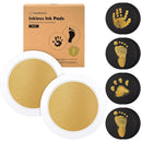 2-Pack Round Inkless Baby Hand and Footprint Kit - Mess Free Ink Pad for Newborn Keepsake, Dog Nose & Paw Print Kit, Clean Touch Ink Pad for Baby Hand & Footprints, Ideal New Mom Gifts (Gold) by TinyTreasures Baby Boutique