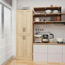 Storage Cabinet, Kitchen Cabinet with Doors & Shelf, Tall Storage Cabinet for Bathroom, Living Room, Entryway,Natural by CozyNest Decor