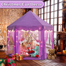 Purple Princess Castle Tent for Girls with Fairy Star Lights Play Tents for Kids Hexagon Playhouse Fairy Toys for Children or Toddlers Indoor or Outdoor Games by TinyTreasures Baby Boutique
