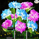 Treela 4 Pack Solar Lights Flowers Outdoor Waterproof Hydrangea Garden Stake Lights Realistic LED Flowers Powered Decorative Ground Solar Flower for Lawn Yard Backyard Decoration Gift(Blue, Purple) by GreenHaven Gardens