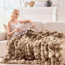 BENVWE Fluffy Faux Fur Throw Blanket for Couch - Soft, Plush, Thick, Cozy, Fuzzy Luxury Minky Bubble Blanket for Home Living Room Decor, Gifts for Women, Tie-dye Brown, 51" x 63", 1100GSM by CozyNest Decor