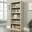 Sauder 5 Tier Book Shelf Wooden Bookcase Multipurpose Bookshelf for Home Office, Living Room, in Chalked Chestnut by CozyNest Decor