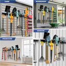 Garage Tool Storage Rack, Heavy Duty Garage Storage Organizer Rack System Wall Mounted Tool with 12 double hooks, 4 rails Garden Tool Rack by GreenHaven Gardens