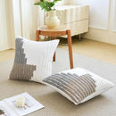 HOdo Home 18x18 Throw Pillow Covers, 2PCS Tufted Boho Jacquard Pillow Covers,Farmhouse Decorative Pillow Cover,Pillow Cases for Couch Sofa Bed Stylish Decor, Simple Textured Cushion Sham by CozyNest Decor