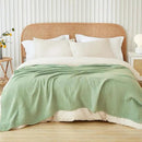 EMME Cotton Throw Blanket for Couch Soft Airy Muslin Bed Blankets Lightweight Breathable Blanket All Season Gauze Blanket, Sage Green by CozyNest Decor