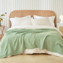 EMME Cotton Muslin Blanket King Size - Soft, Breathable Layering Blanket, 108"x90", All Season Gauze, Sage Green by CozyNest Decor