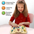 Toddler Montessori Busy Board - Wooden Educational Toy with Lights, Switches, and Buttons - Sensory Board - Preschool Motor Skills Learning Activities - Christmas & Birthday Gift by TinyTreasures Baby Boutique