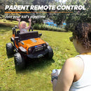 24V 9Ah Ride on Toy for Big Kids, 4WD 2 Seater Ride on Car Truck with Remote Control, 4x200W Motor - Orange by TinyTreasures Baby Boutique