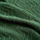 MIULEE Dark Green Knitted Throw Blanket for Couch Boho Textured Cozy Woven Blanket with Tassels for Sofa Chair Bed Living Room Acrylic Wave Pattern 50"x60" by CozyNest Decor