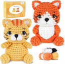 MOREJMTT Crochet Kit for Beginners, Learn to Crochet, Include Easy Knitting Soft Yarn, Step-by-Step Video Tutorial, Hook, Holiday Birthday Gift for Adults and Kids(2pack cat) by TinyTreasures Baby Boutique
